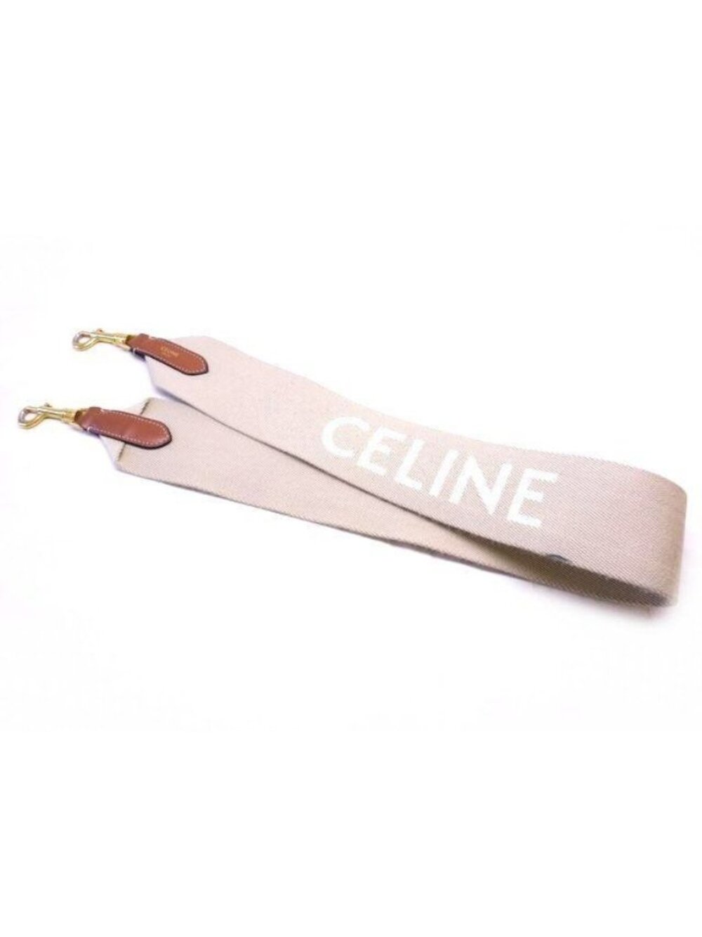 Celine Canvas Shoulder Strap Logo Greige